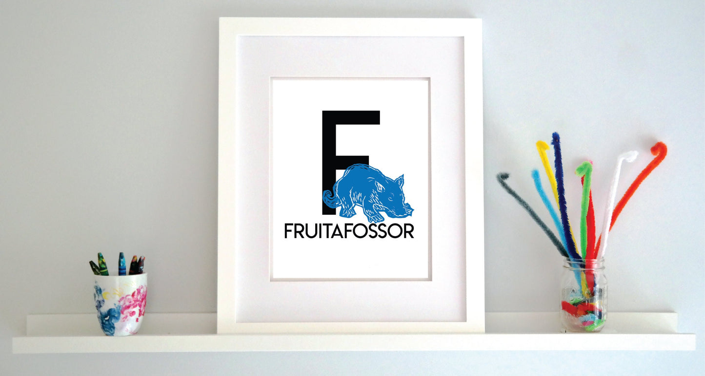 F is for Fruitafossor Illustrated Print