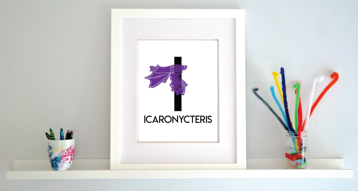 I is for Icaronycteris Illustrated Print