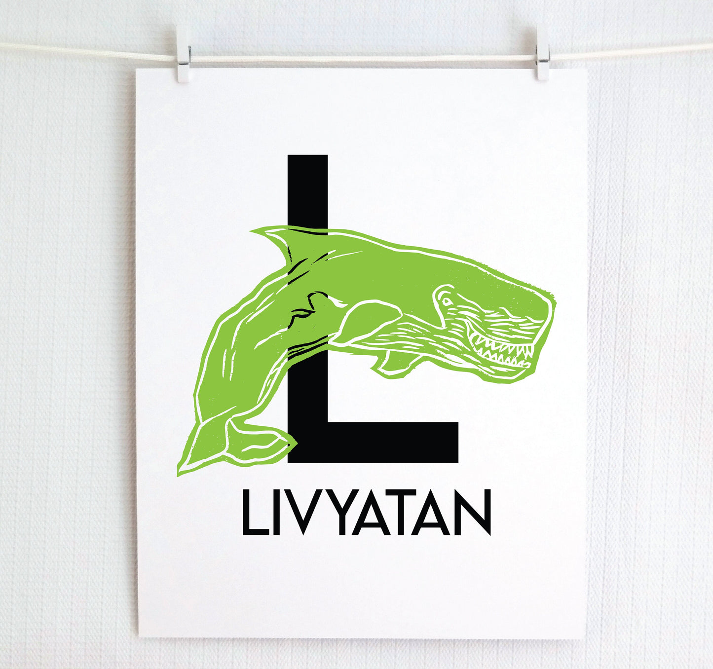 L is for Livyatan Illustrated Print