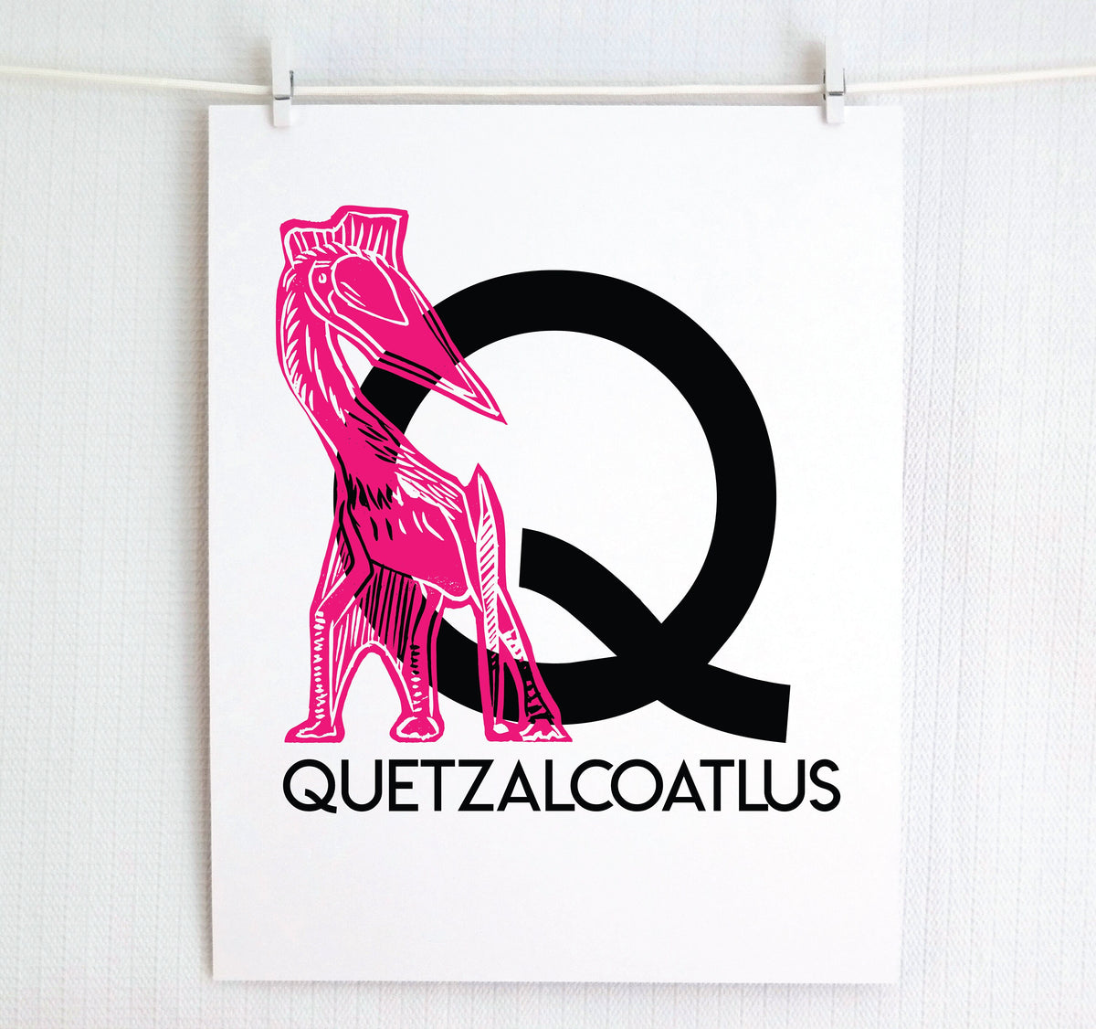Q is for Quetzalcoatlus Illustrated Print