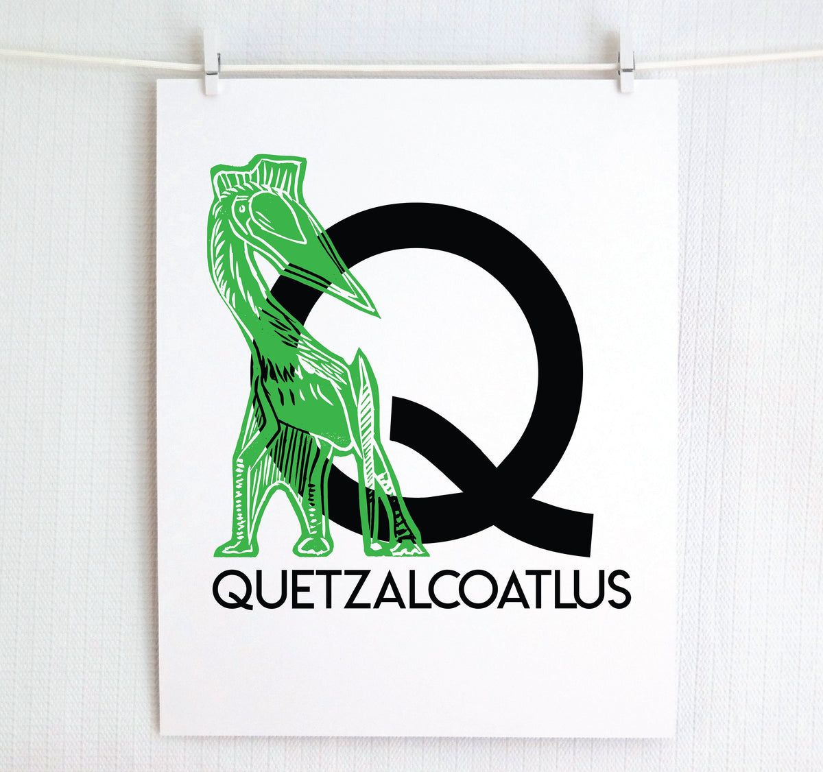 Q is for Quetzalcoatlus Illustrated Print