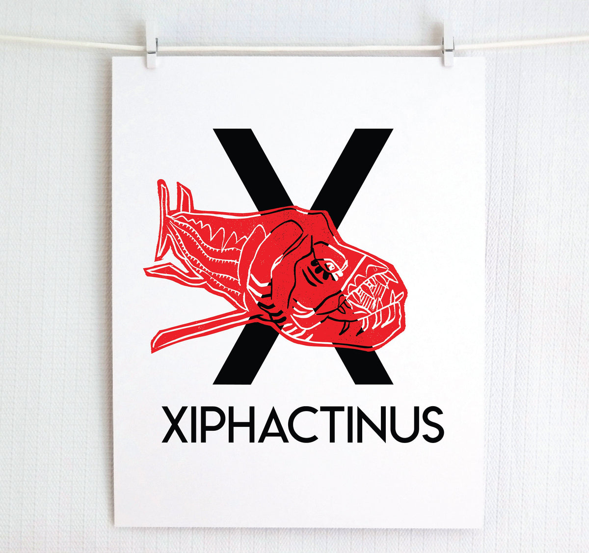 X is for Xiphactinus Illustrated Print