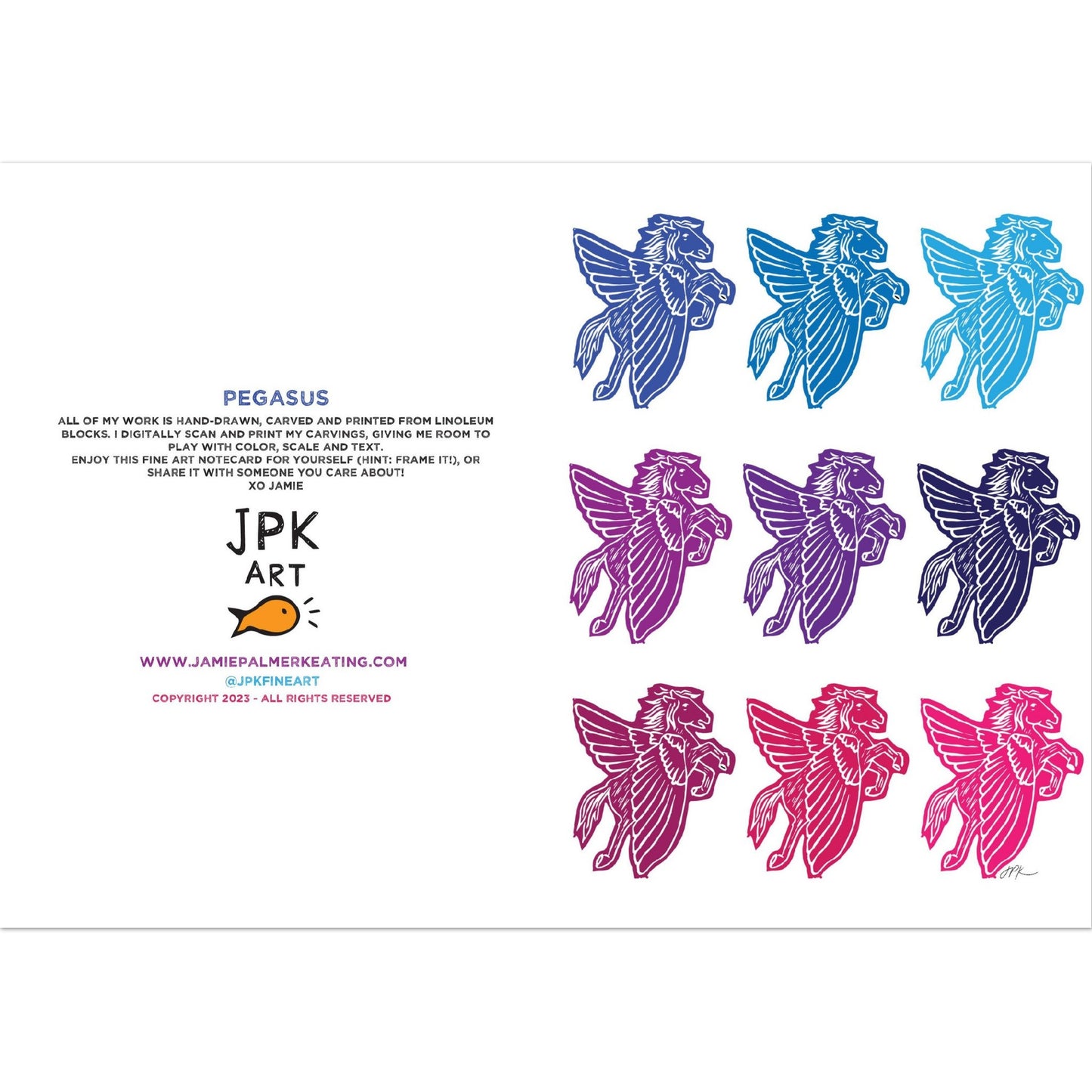 Pegasus: Pack of 10 Folded Cards (standard envelopes) (US & CA)