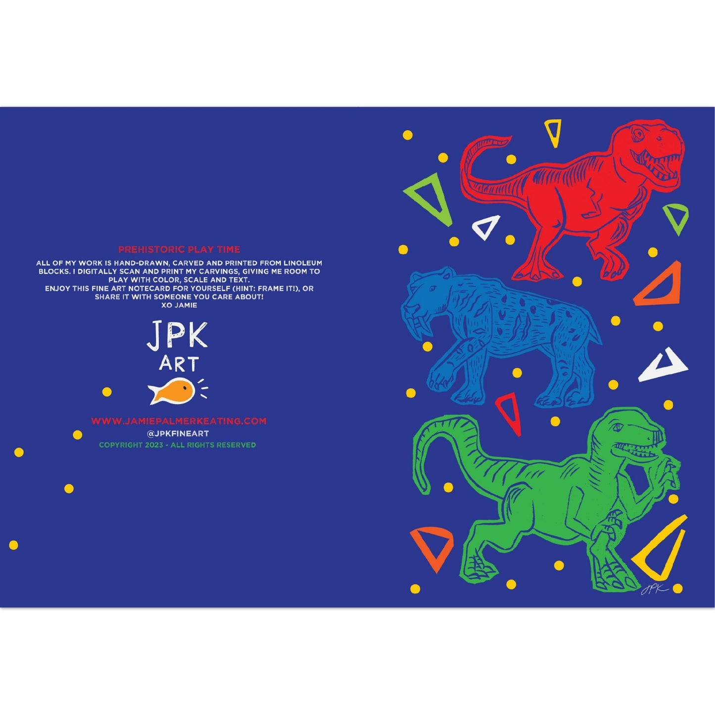 Prehistoric Play Time: Pack of 10 Folded Cards (standard envelopes) (US & CA)