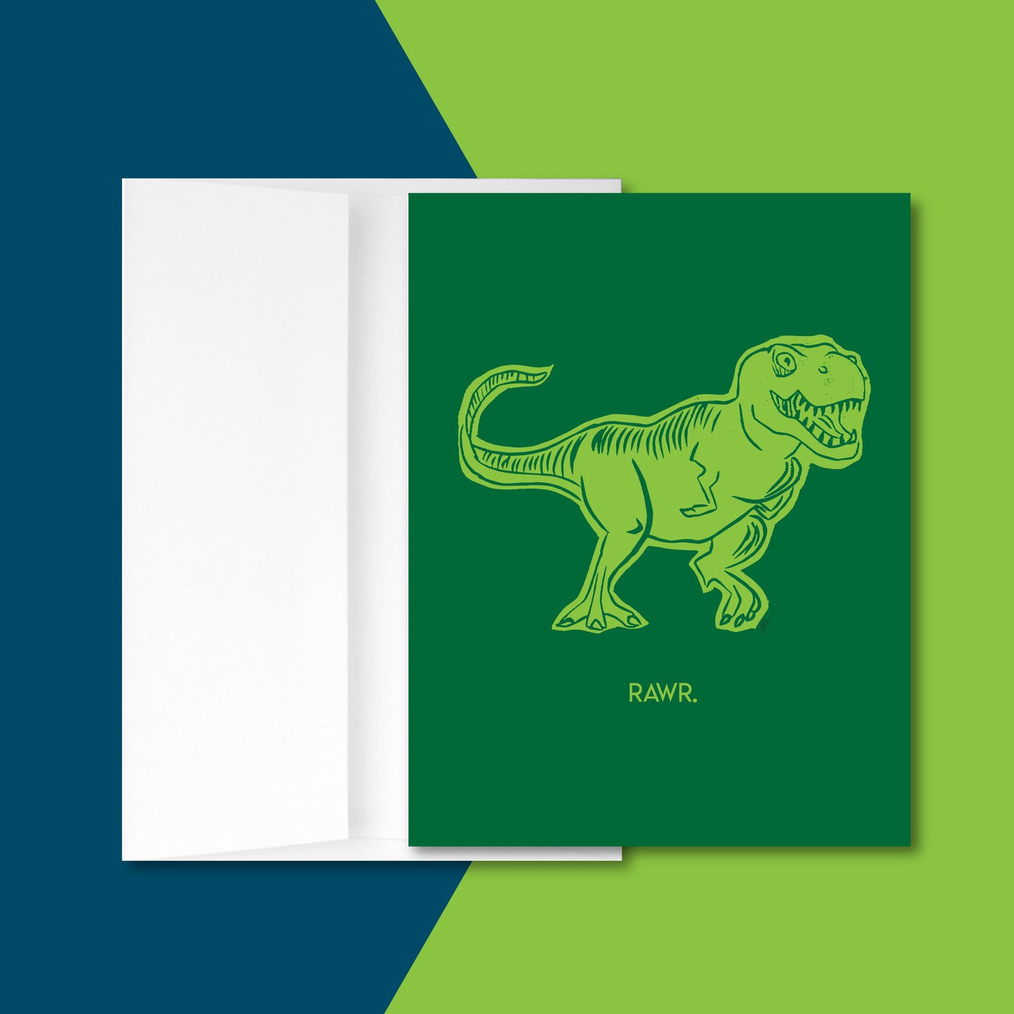 Rawr: Pack of 10 Folded Cards (standard envelopes) (US & CA)