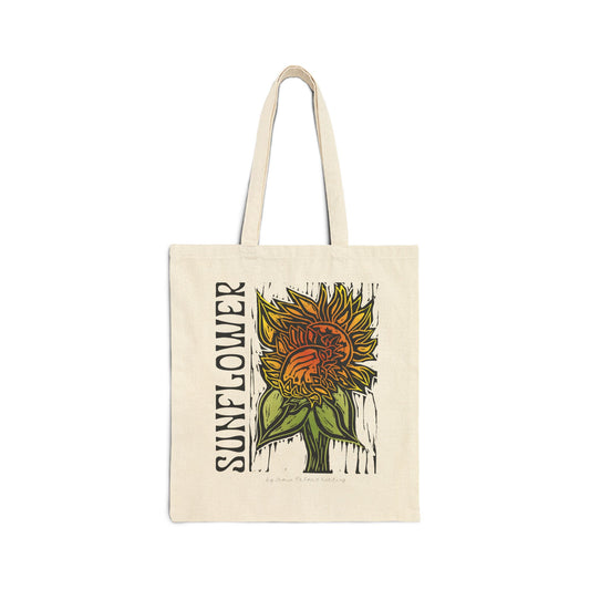 Tote Bag — "Sunflower" Botanical Canvas Tote