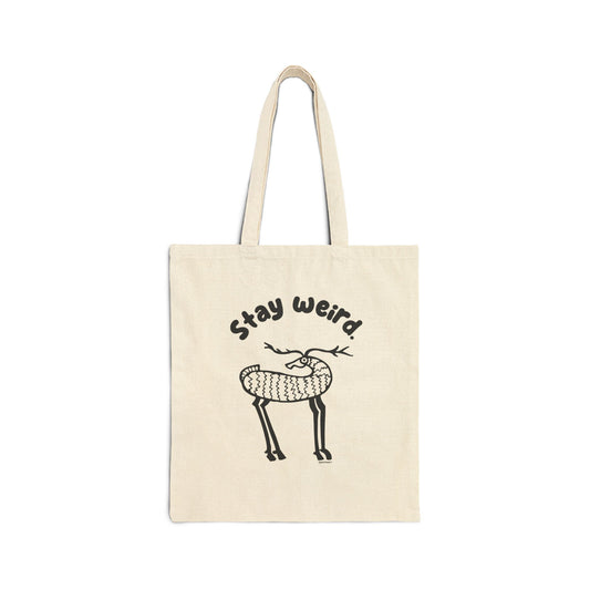 Stay Weird Tote Bag — Cute Quirky Illustration Cotton Canvas Tote