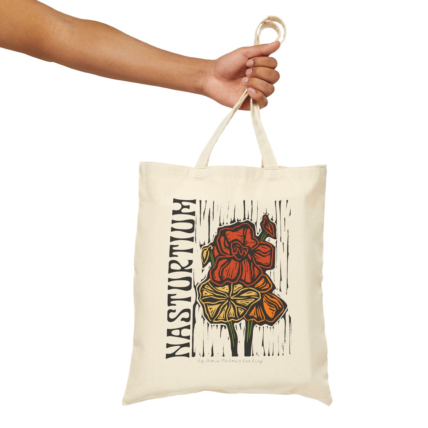 Tote Bag — "Nasturtium" Botanical Canvas Tote
