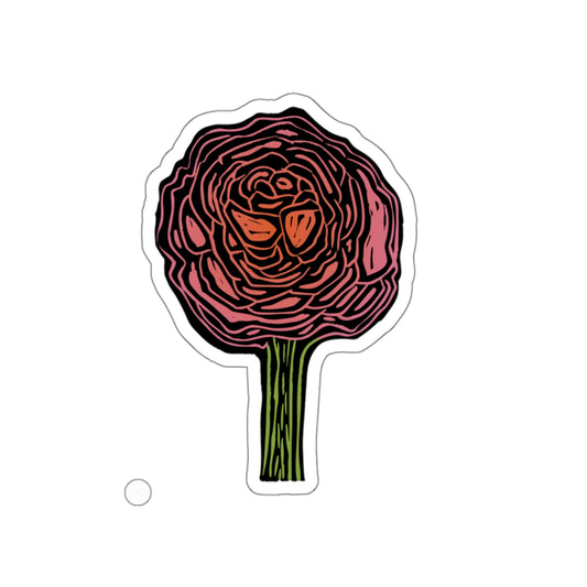 Ranunculus Die-Cut Stickers | Boho Flower Design | Perfect for Laptops, Water Bottles, Journals, Scrapbooking, Gifts