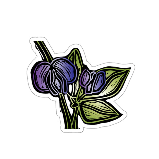 Wild Indigo Botanical Die-Cut Stickers, Flower Stickers, Plant Decor, Nature Lovers Gift, Aesthetic Laptop Stickers, Gardening Accessories