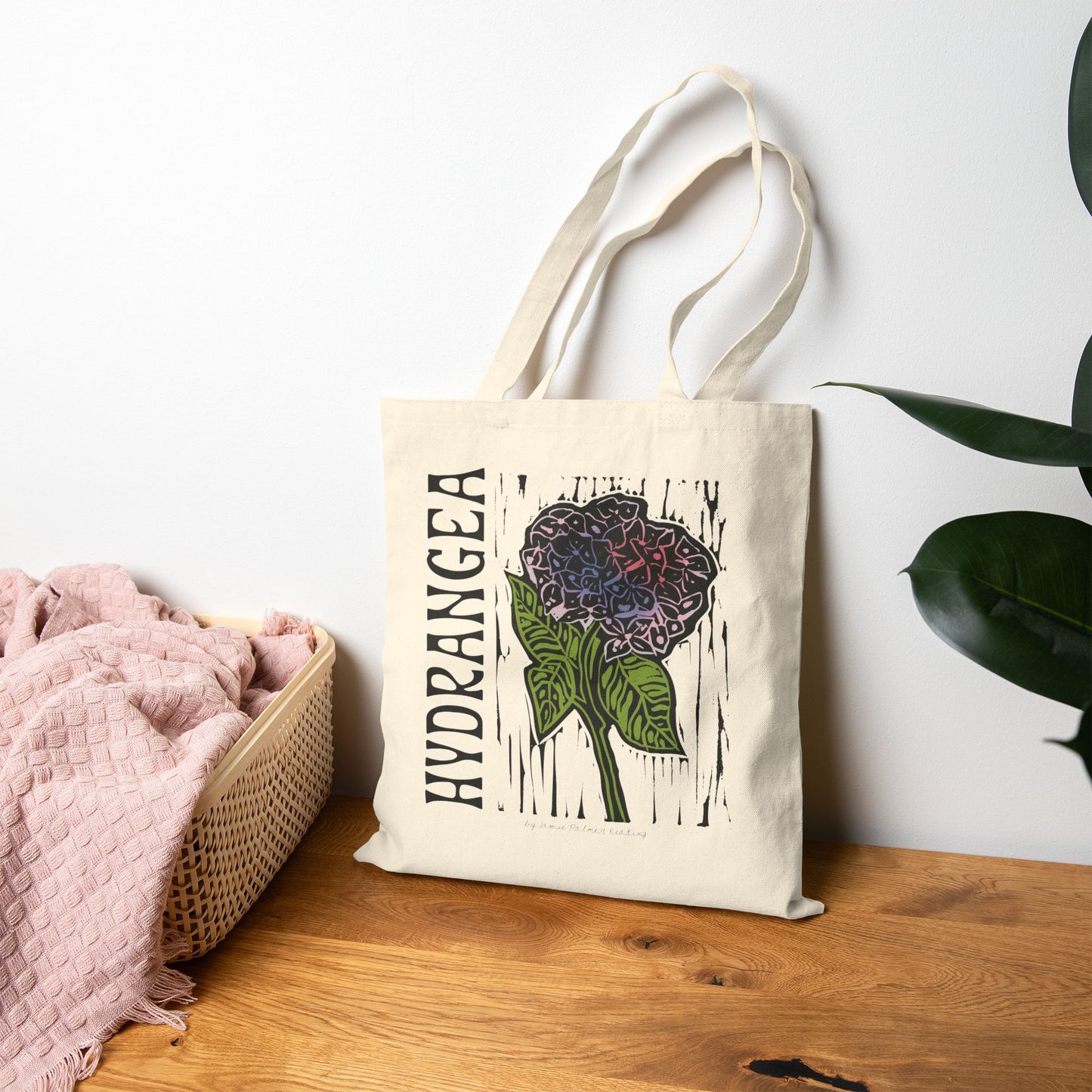 Tote Bag — "Hydrangea" Botanical Canvas Tote