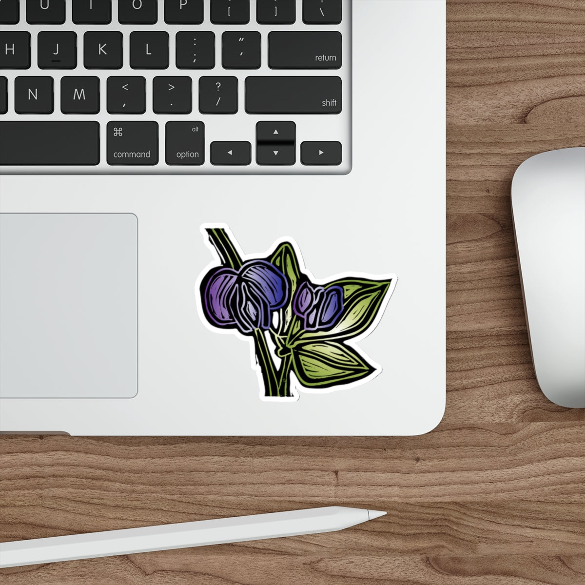 Wild Indigo Botanical Die-Cut Stickers, Flower Stickers, Plant Decor, Nature Lovers Gift, Aesthetic Laptop Stickers, Gardening Accessories