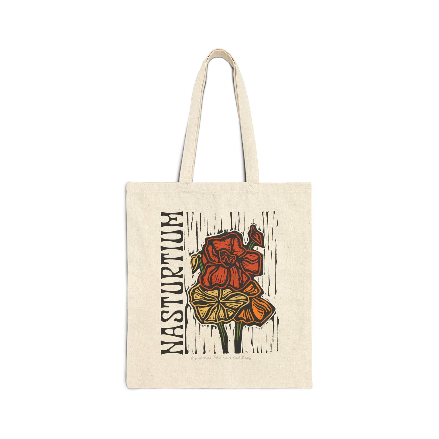 Tote Bag — "Nasturtium" Botanical Canvas Tote