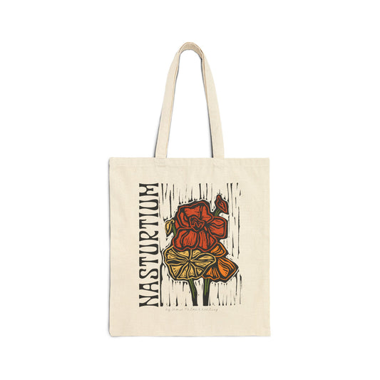 Tote Bag — "Nasturtium" Botanical Canvas Tote