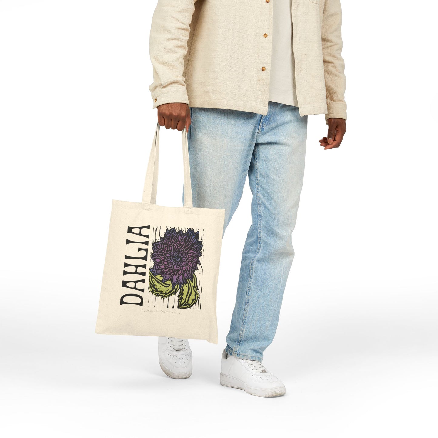 Tote Bag — "Dahlia" Botanical Canvas Tote