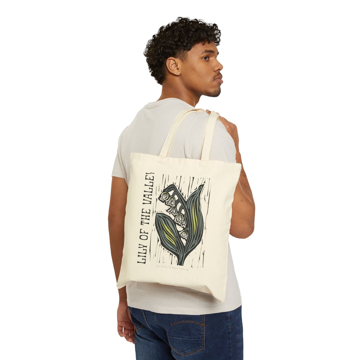 Tote Bag — "Lily of the Valley" Botanical Canvas Tote