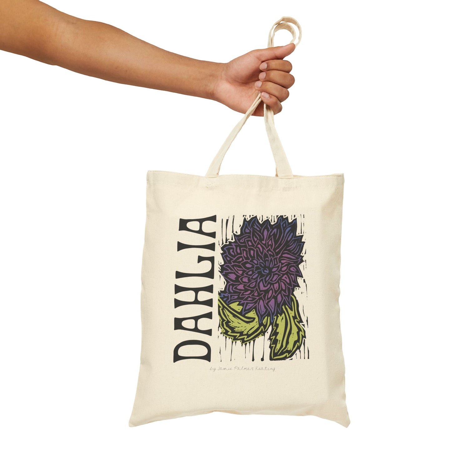 Tote Bag — "Dahlia" Botanical Canvas Tote