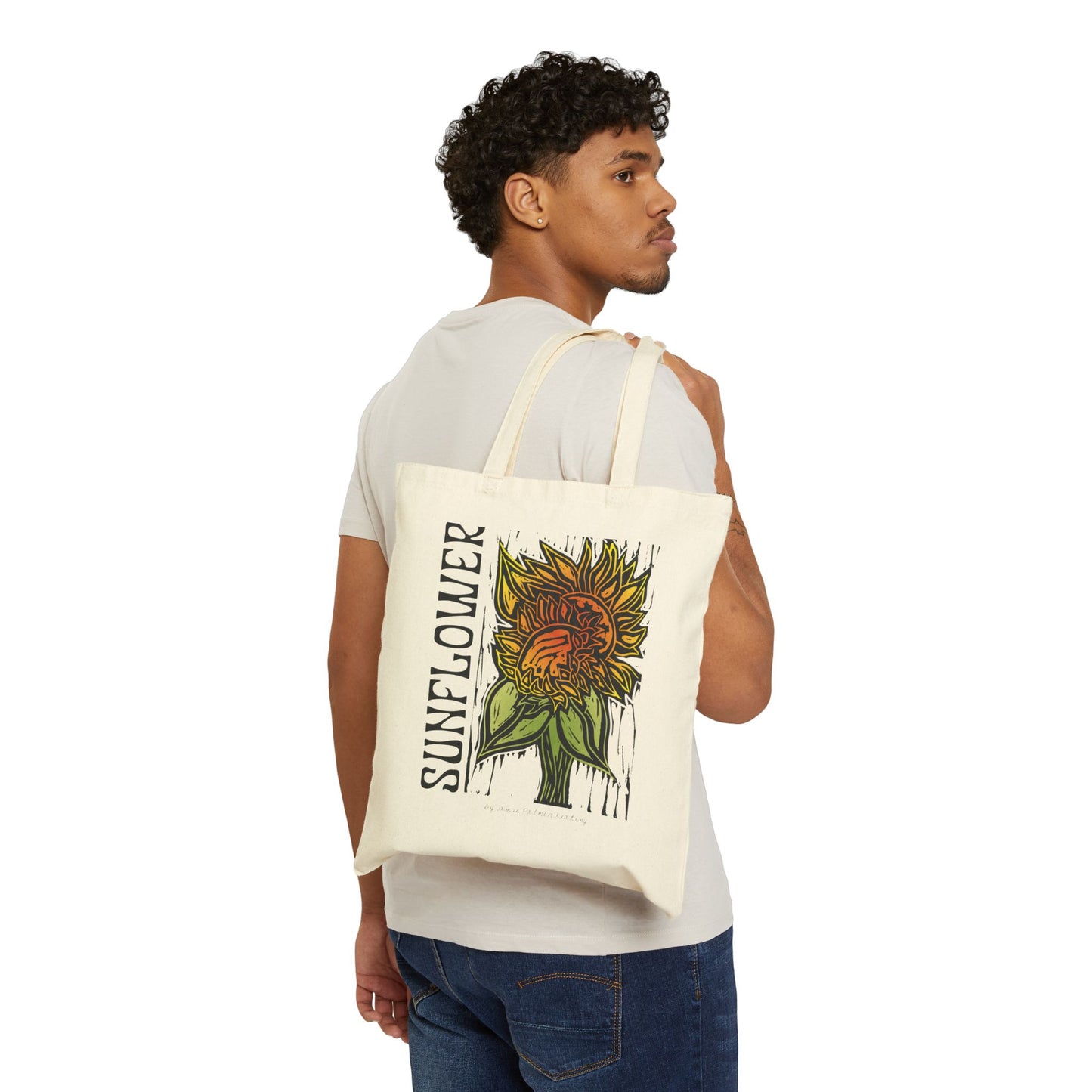 Tote Bag — "Sunflower" Botanical Canvas Tote