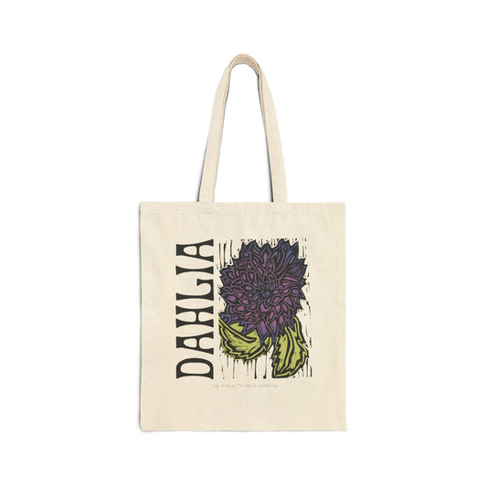 Tote Bag — "Dahlia" Botanical Canvas Tote