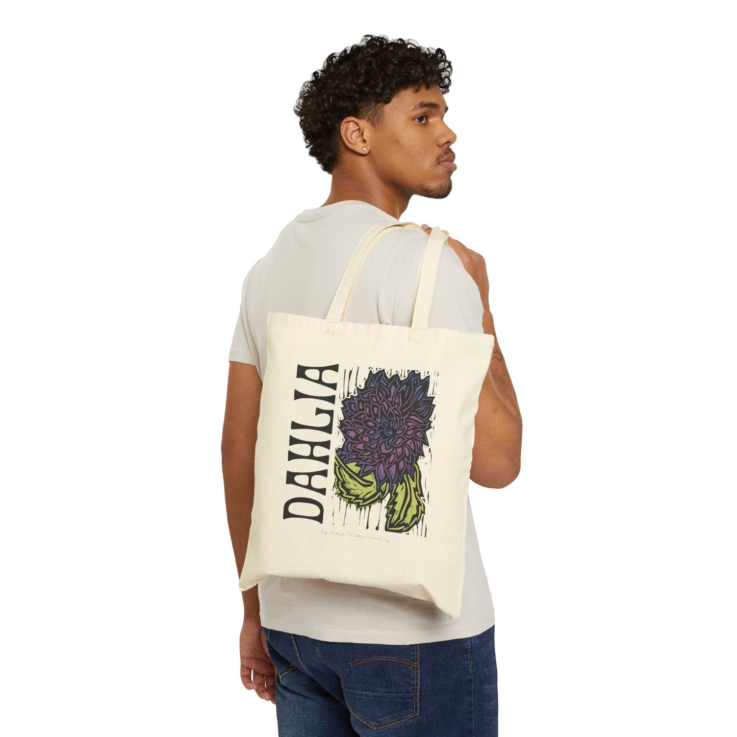 Tote Bag — "Dahlia" Botanical Canvas Tote