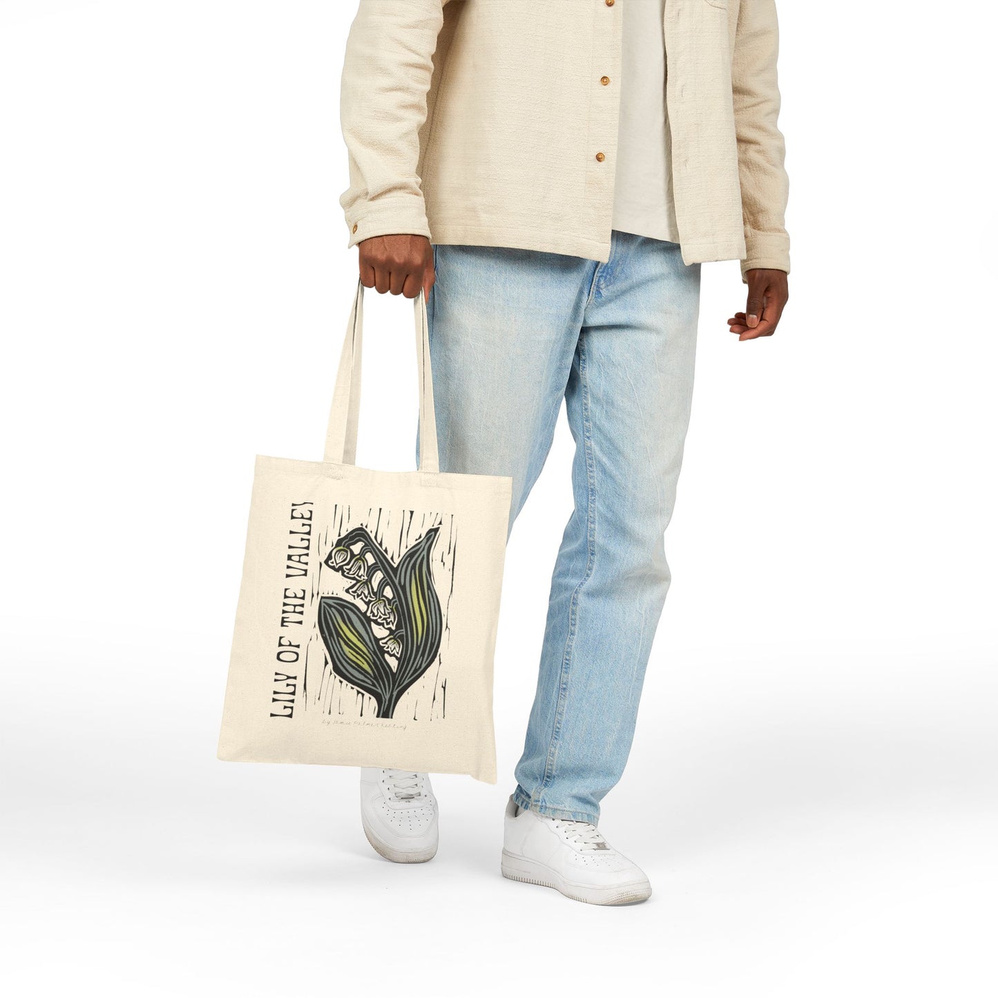 Tote Bag — "Lily of the Valley" Botanical Canvas Tote