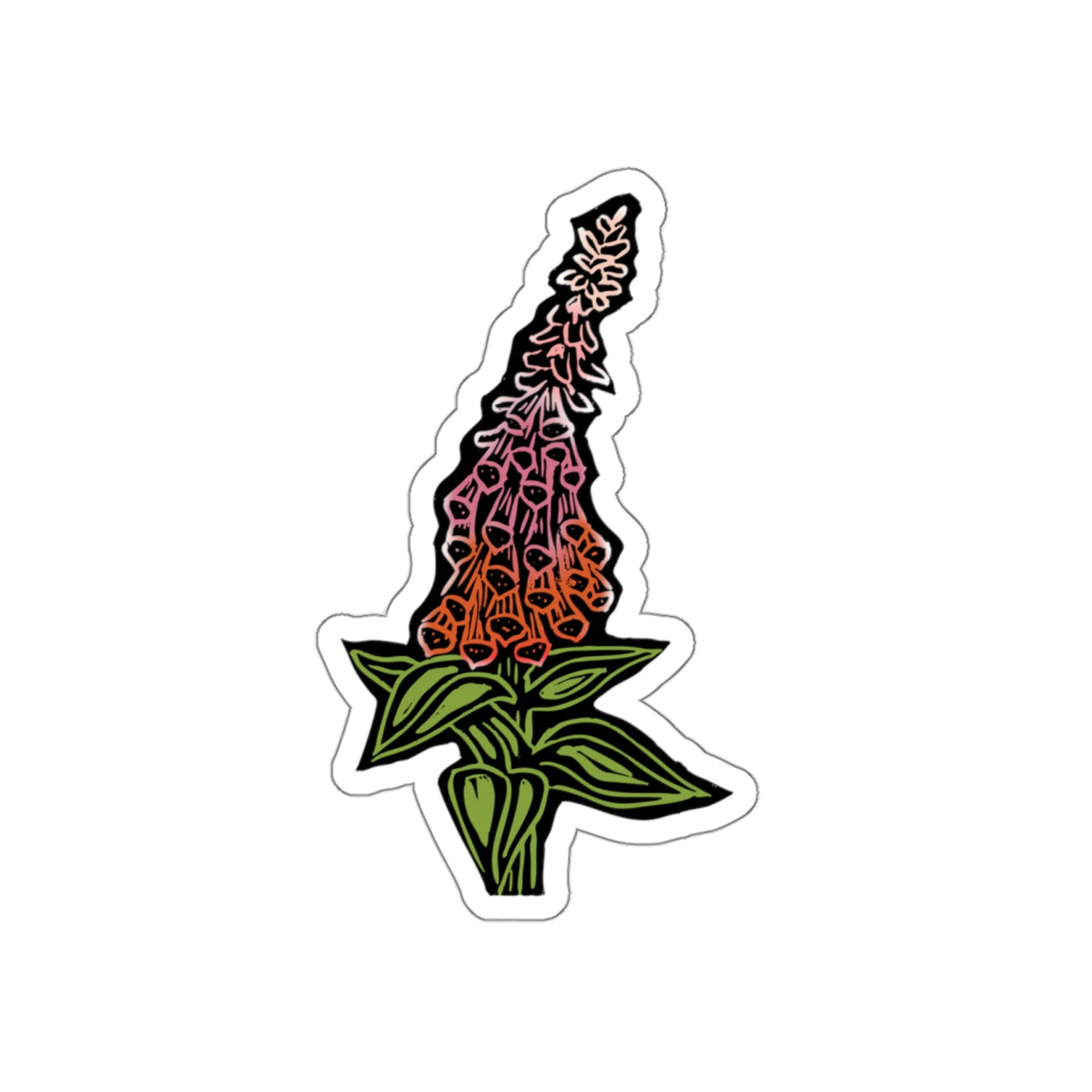 Foxglove Botanical Die-Cut Stickers, Flower Stickers for Journals, Laptop Decor, Gift for Plant Lovers, Spring Decor, Floral Art