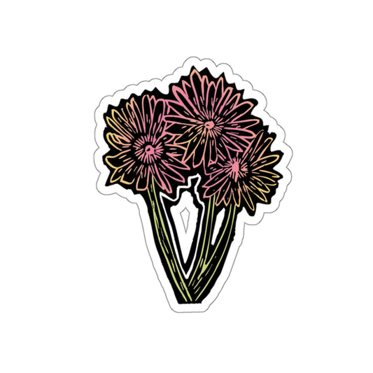 Ursinia Floral Die-Cut Stickers - Aesthetic Flower Stickers, Laptop Decals, Planner Accessories, Gifts for Garden Lovers, Vintage Style Stickers
