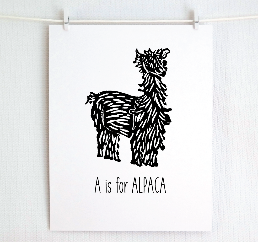 A is for Alpaca: Farm Alphabet Letter Print
