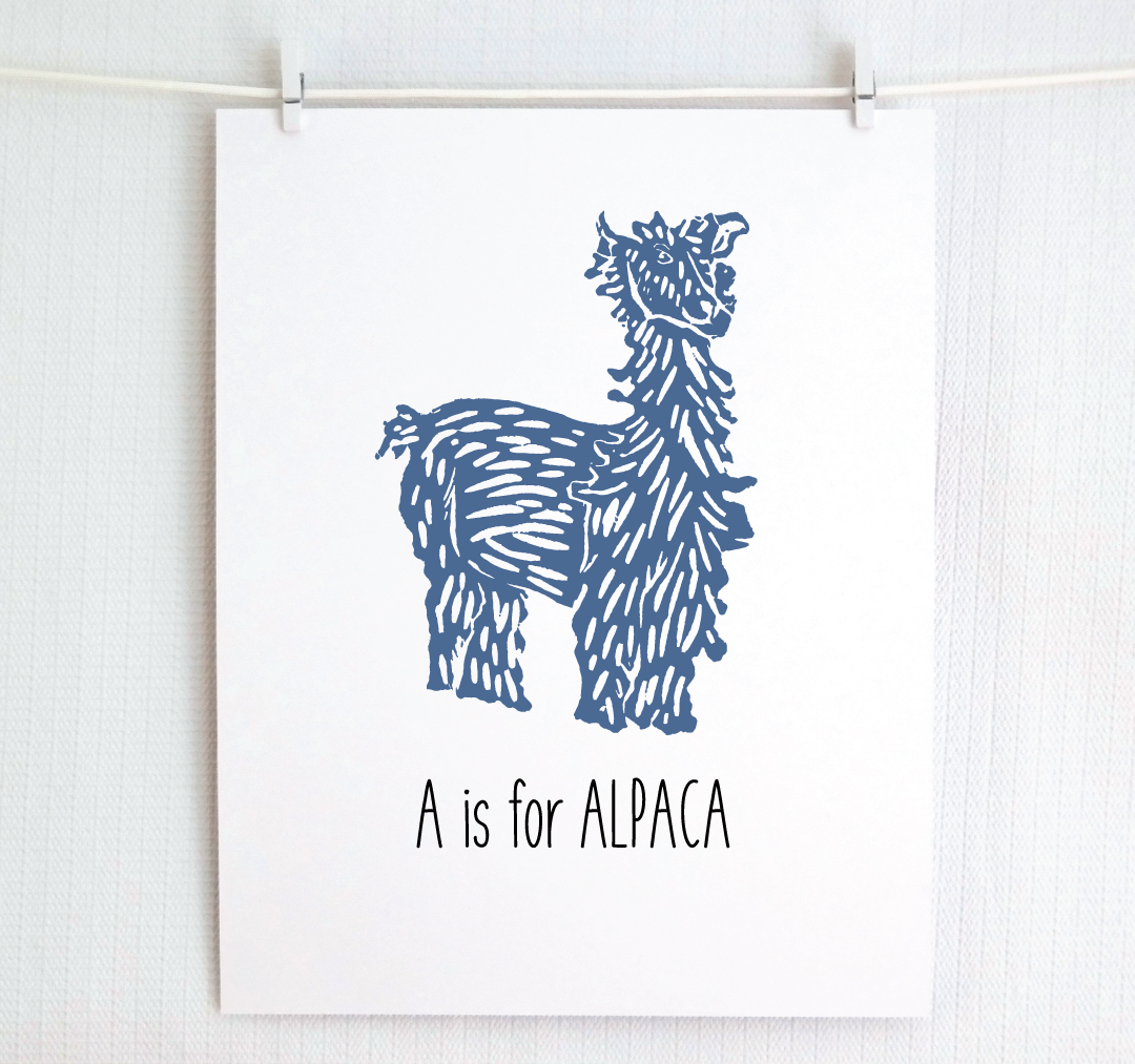A is for Alpaca: Farm Alphabet Letter Print