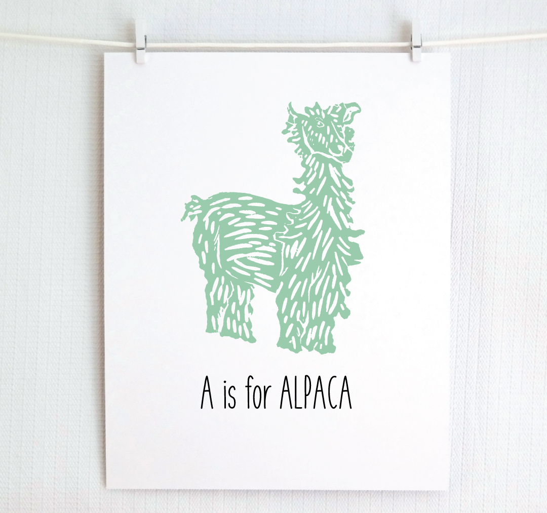 A is for Alpaca: Farm Alphabet Letter Print