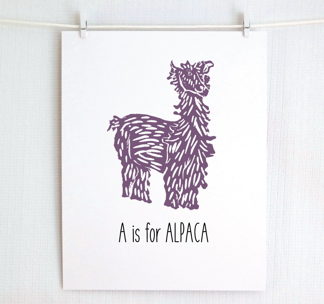 A is for Alpaca: Farm Alphabet Letter Print