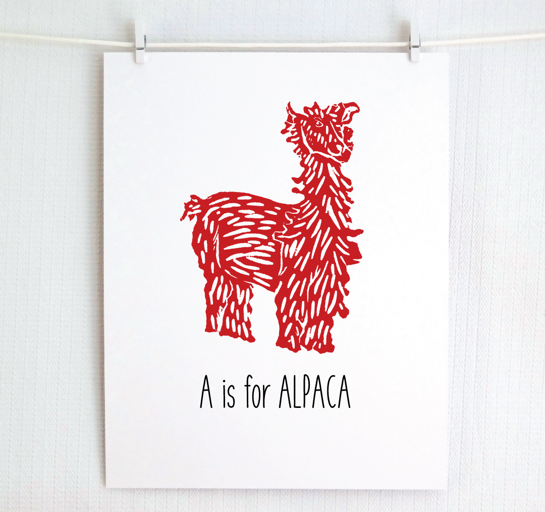 A is for Alpaca: Farm Alphabet Letter Print