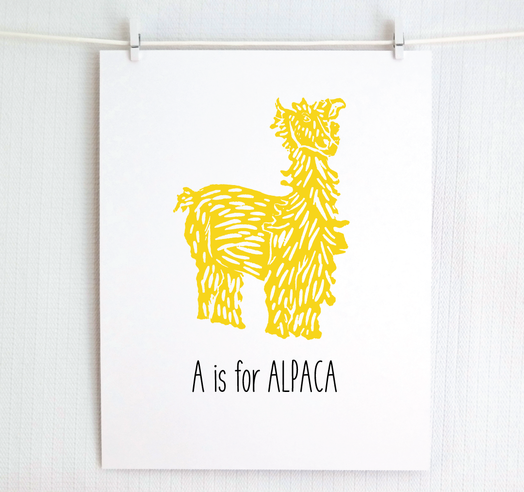 A is for Alpaca: Farm Alphabet Letter Print