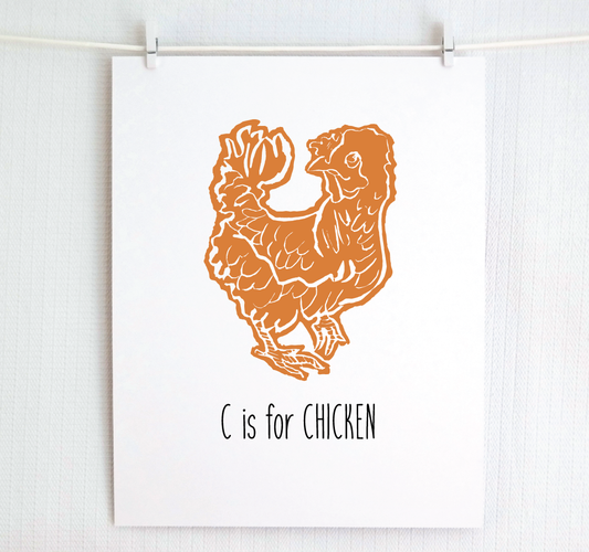 C is for Chicken: Farm Alphabet Letter Print
