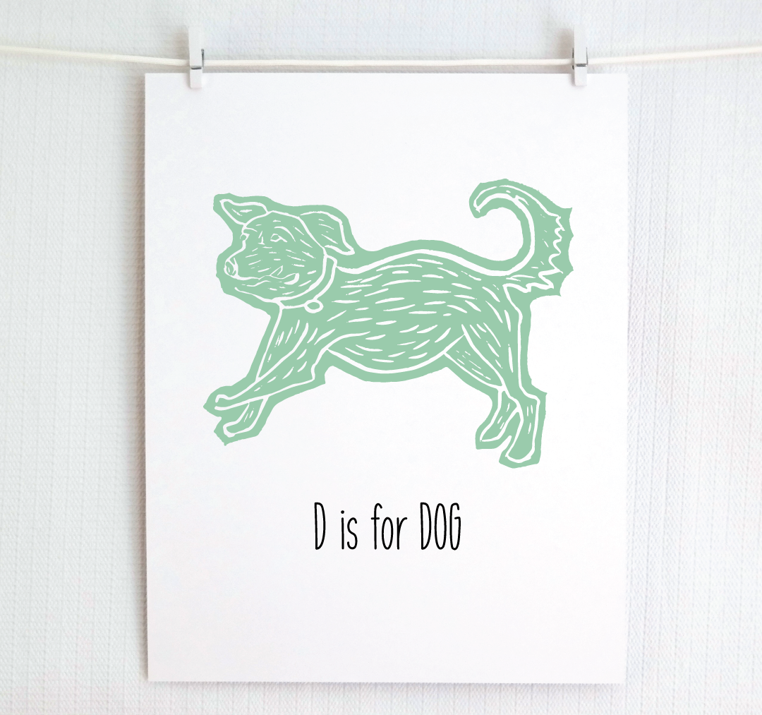 D is for Dog: Farm Alphabet Letter Print