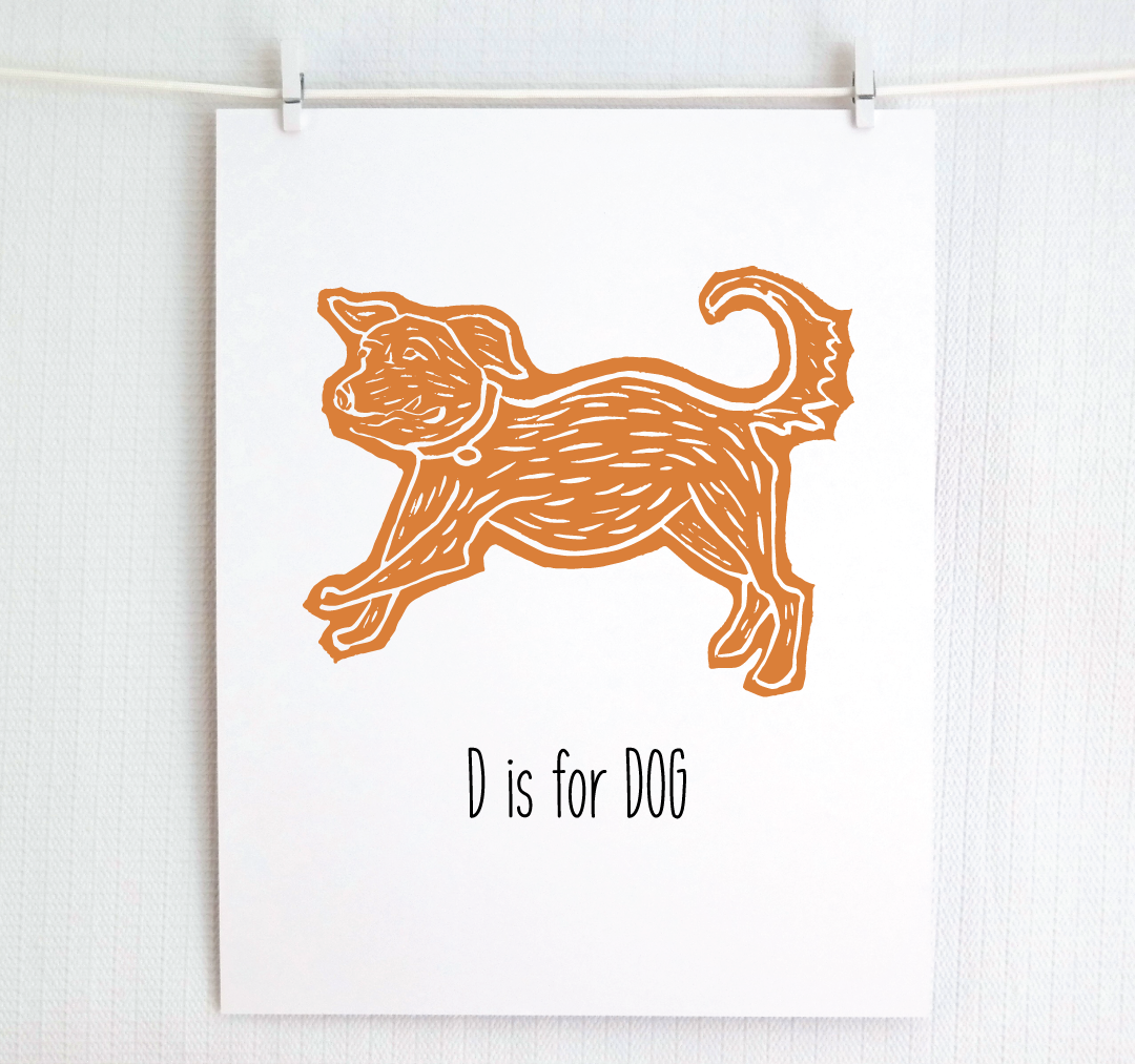 D is for Dog: Farm Alphabet Letter Print