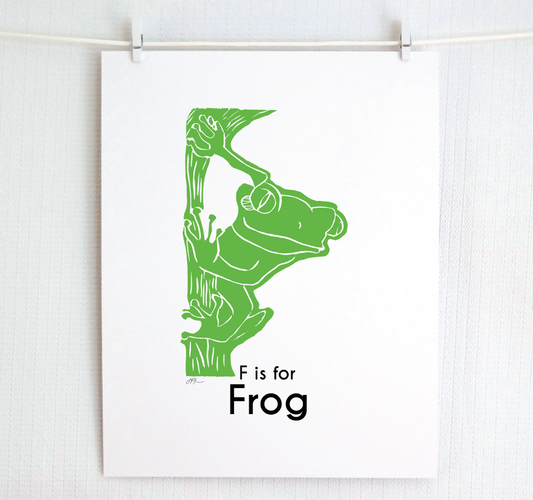 F is for Frog: Captivating Creatures Alphabet Letter Print