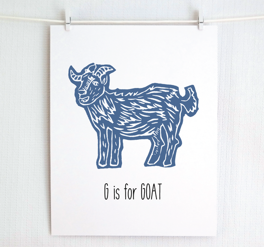 G is for Goat: Farm Alphabet Letter Print