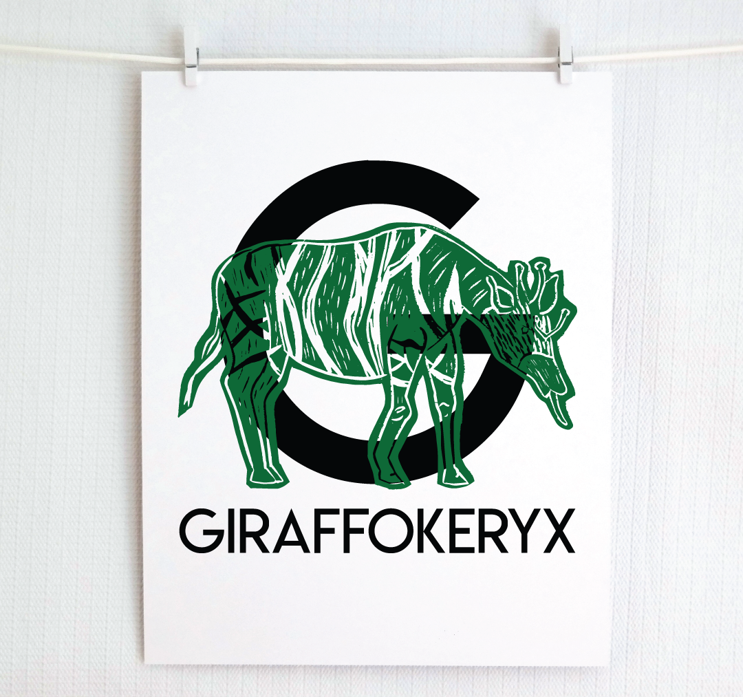 G is for Giraffokeryx Illustrated Print