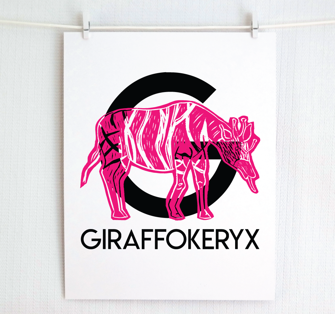 G is for Giraffokeryx Illustrated Print