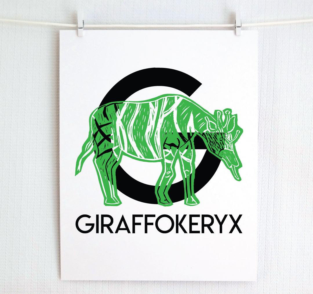 G is for Giraffokeryx Illustrated Print
