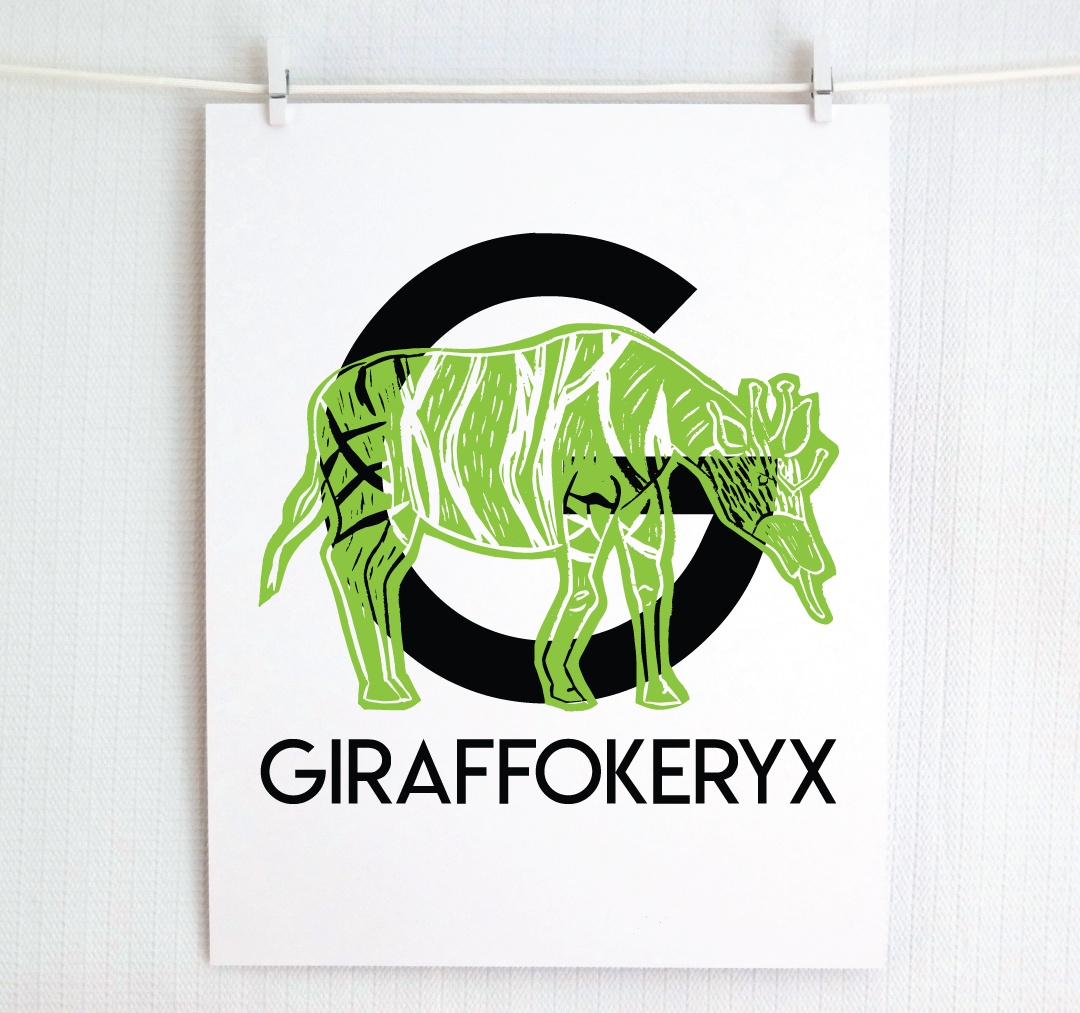 G is for Giraffokeryx Illustrated Print