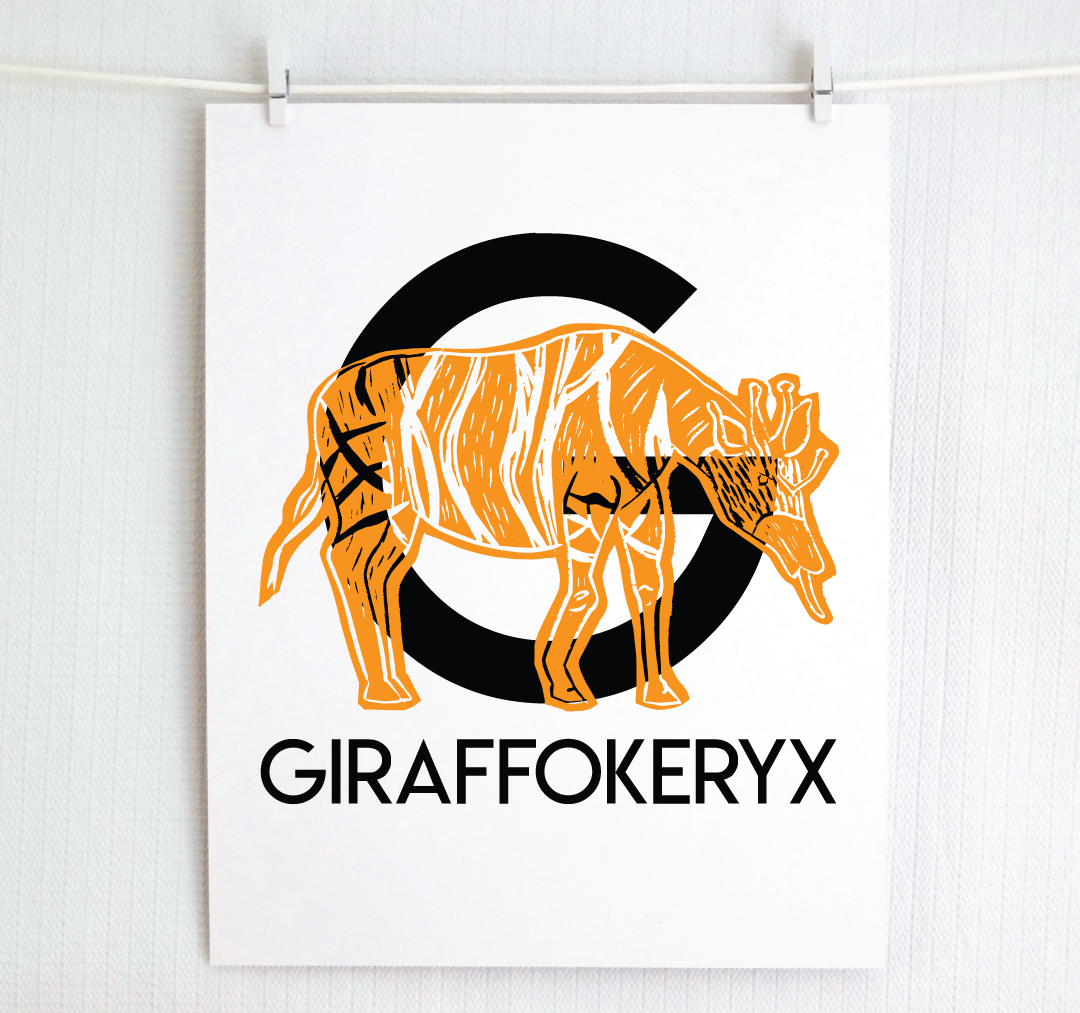 G is for Giraffokeryx Illustrated Print