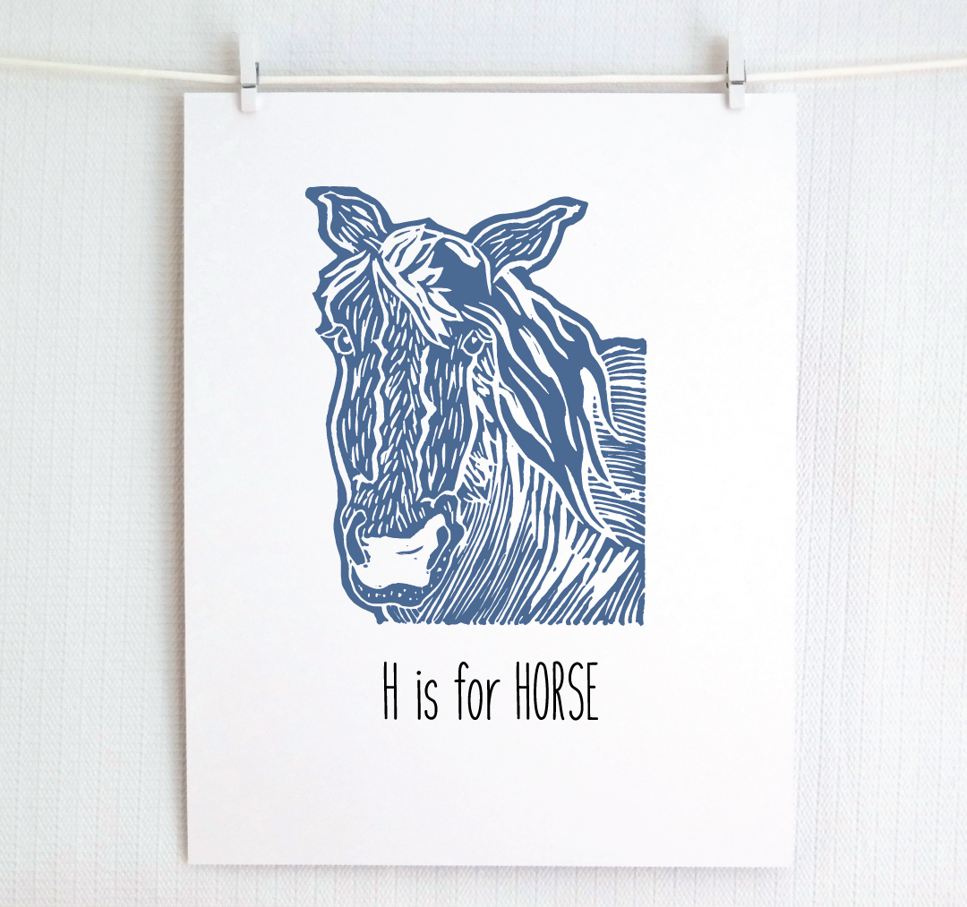 H is for Horse: Farm Alphabet Letter Print