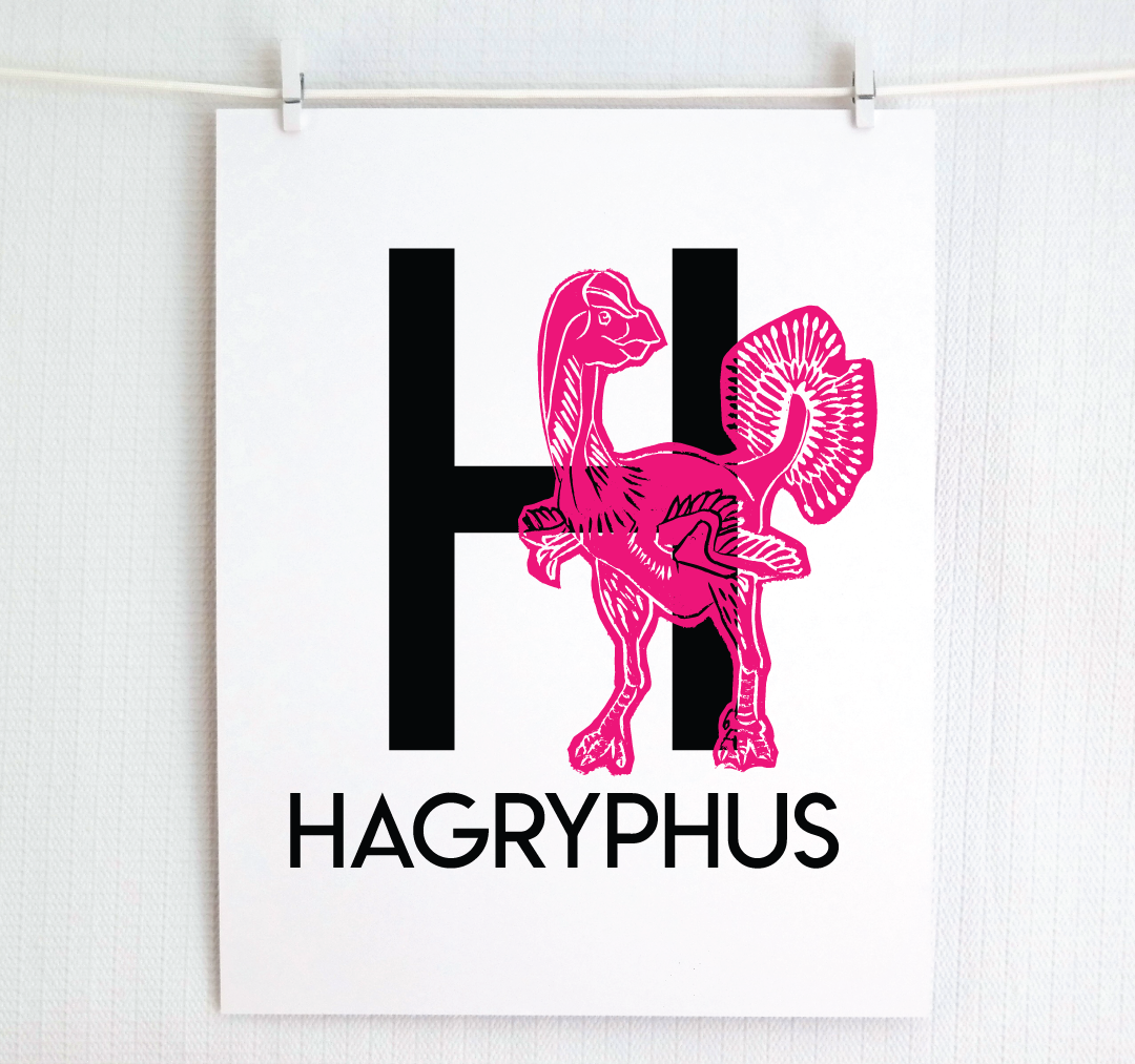 H is for Hagryphus Illustrated Print