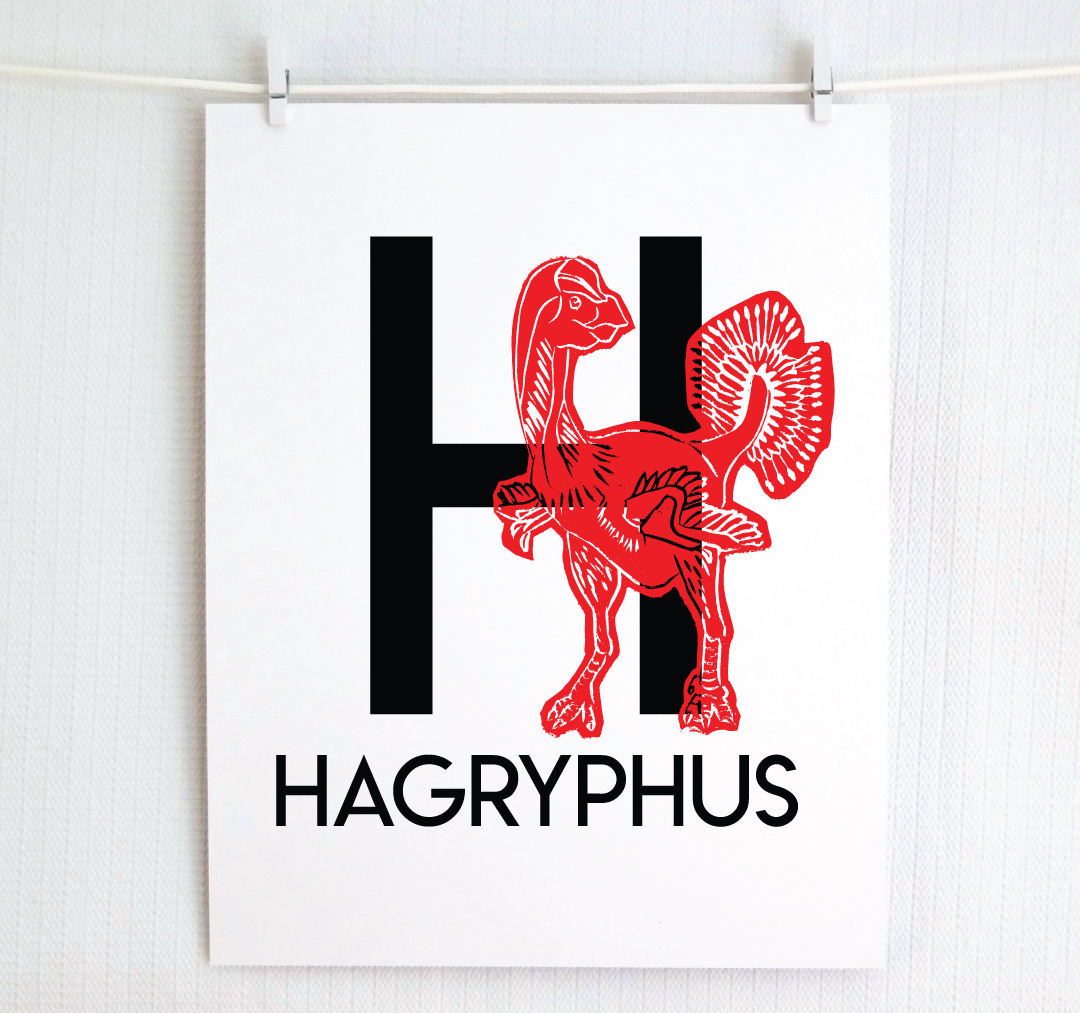 H is for Hagryphus Illustrated Print