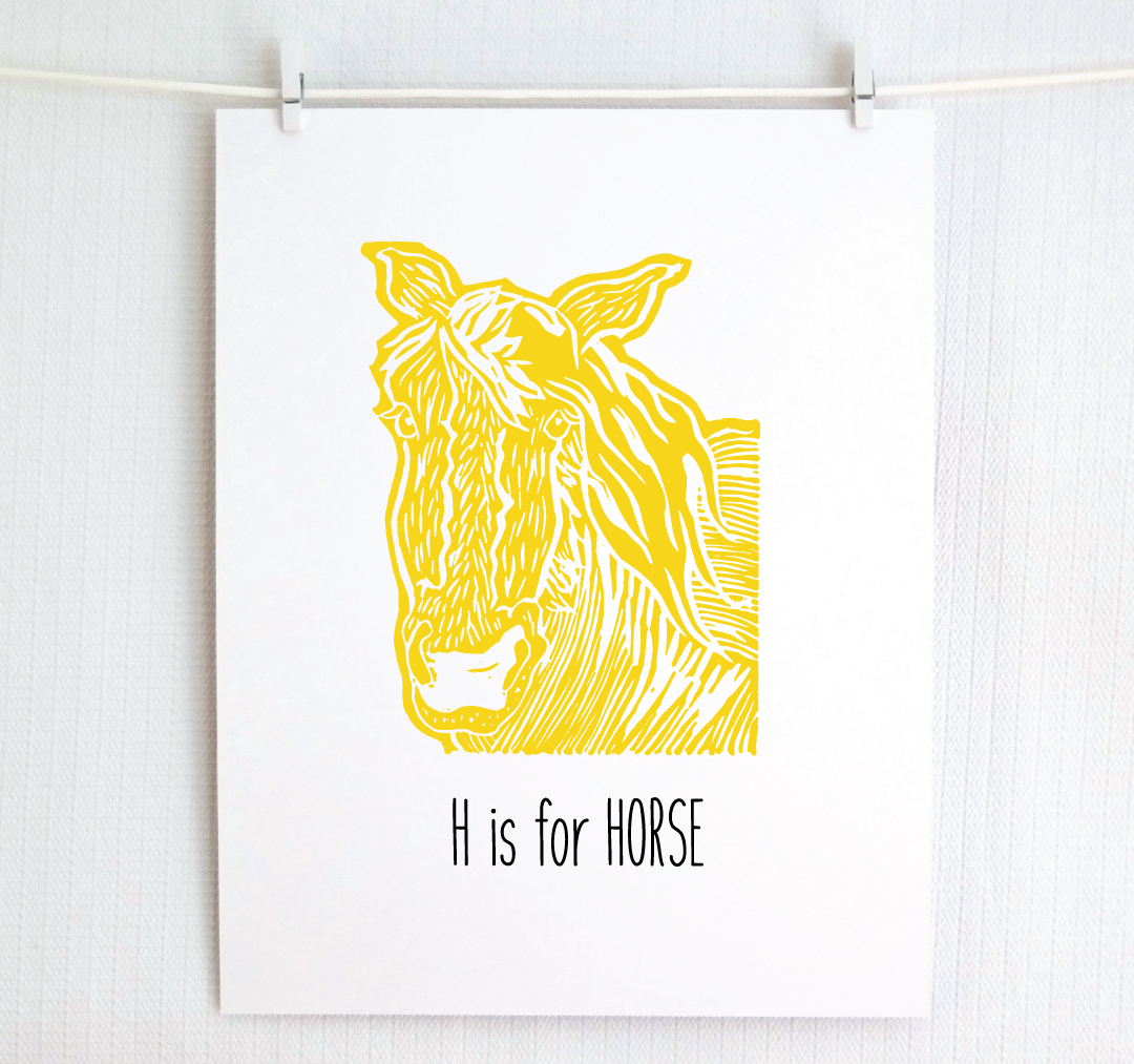 H is for Horse: Farm Alphabet Letter Print
