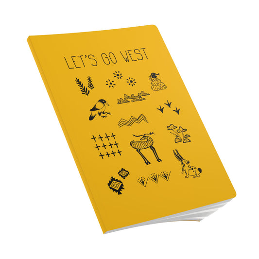 "Let’s Go West" Softcover Journal (blank pages), yellow