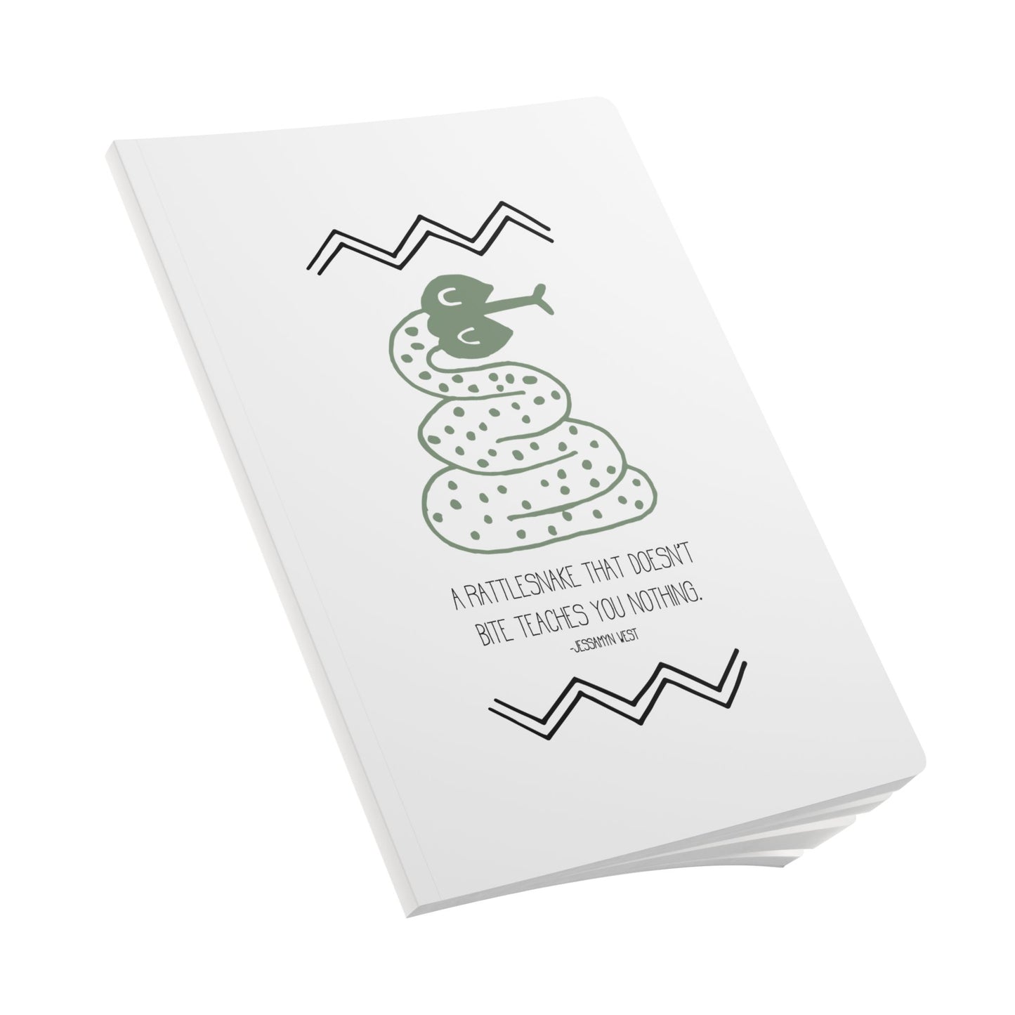 "A rattlesnake that doesn’t bite" Snake Softcover Journal (blank pages)