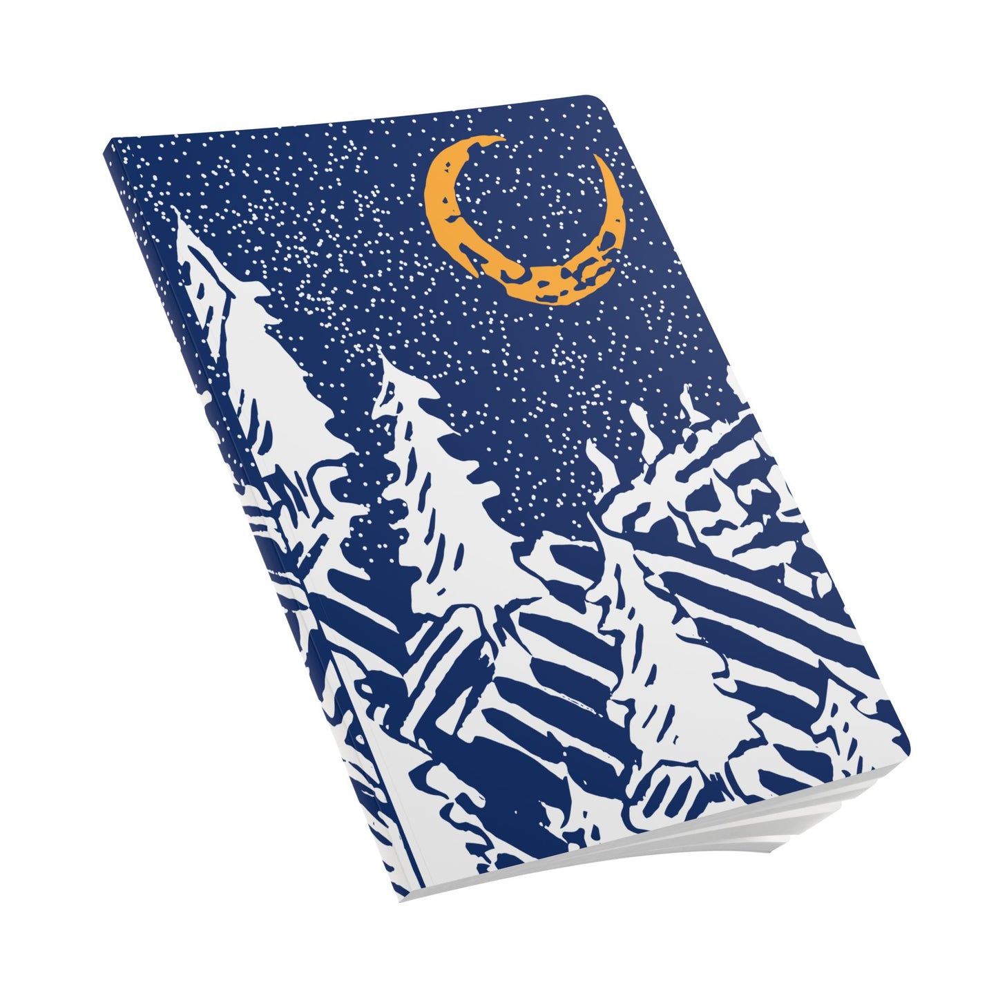 Crescent Moon Winter Night Softcover Journal (blank pages)